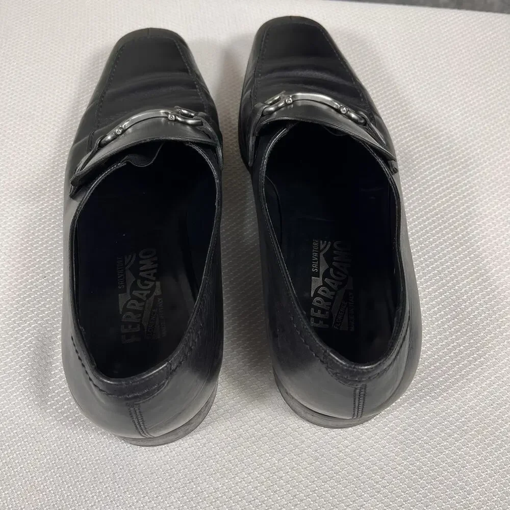 Salvatore Ferragamo Gregory Leather Shoes Size 9.5‎ 2E Made In Italy